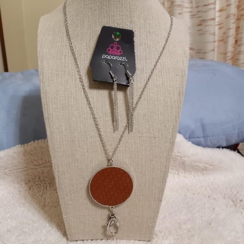 Wondrously Woven-Brown Leather Lanyard. NWT